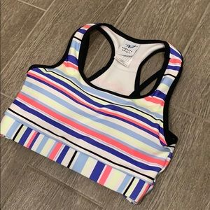 Varsity striped sports bra